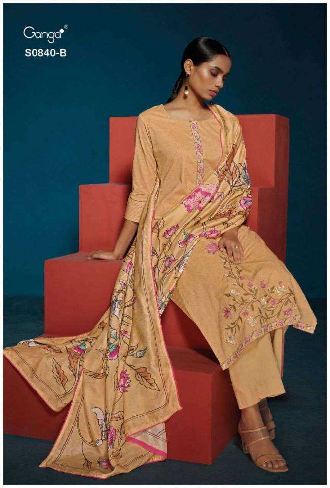 Runa S0840 By Ganga Printed Designer Salwar Suits Catalog